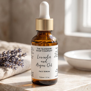 White Minimalist Cosmetics Dropper Bottle Label