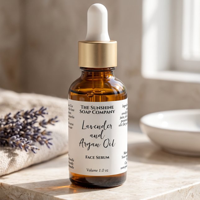 White Minimalist Cosmetics Dropper Bottle  Label (Creator Uploaded)