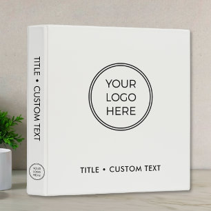 White Minimalist Custom Business Logo Binder