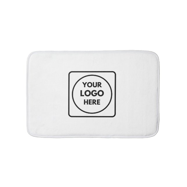 White Minimalist | Custom Professional Business  Bath Mat (Front)