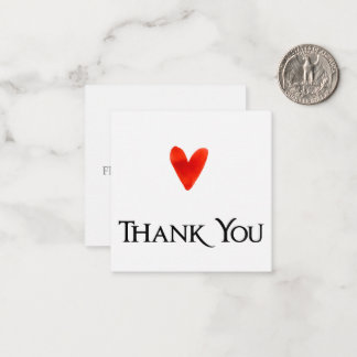 White Minimalist Elegant Heart Wedding Thank You  Card