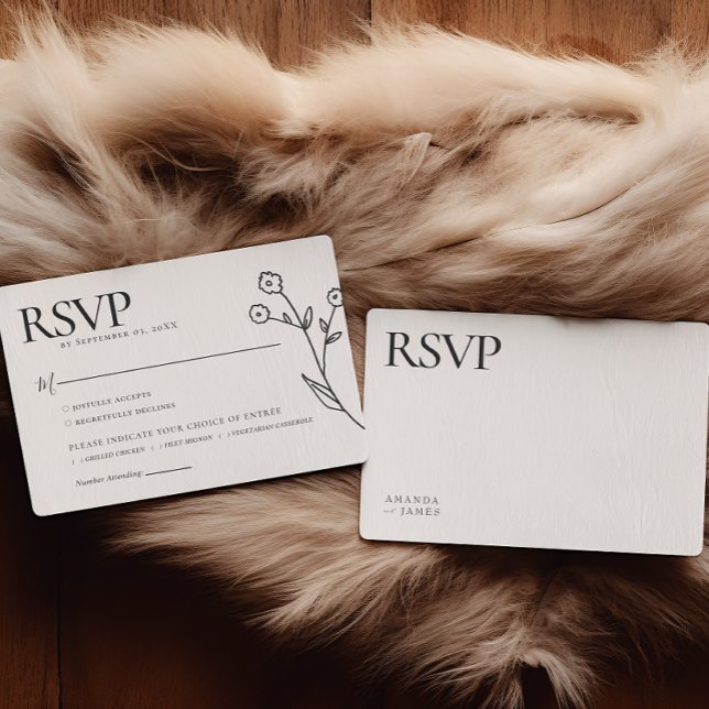 White Minimalist Elegant Wedding RSVP Card (Creator Uploaded)