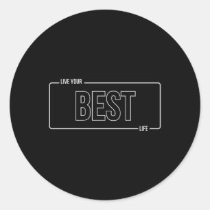 White Minimalist Live Your Best Life Sticker
