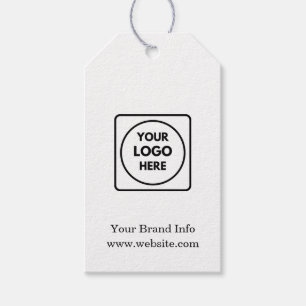 White Minimalist Logo   Custom Branded Business  Gift Tags