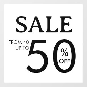 White Minimalist Logo   Retail Store Sale Display Window Cling