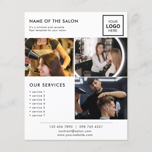 White Minimalist Marketing Photo Flyer for Salon (Front)