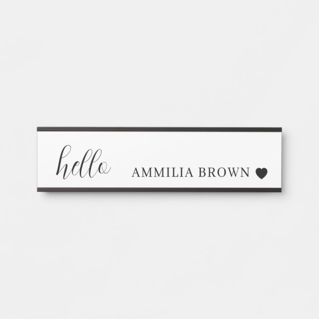 White Minimalist | Modern Heart Clean Design Door Sign (Front)