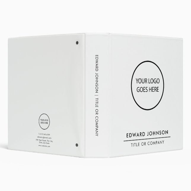 White Minimalist Modern Logo Professional Binder (Background)