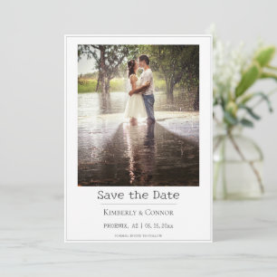 White Minimalist Modern Photo  Save The Date