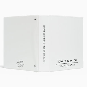 White Minimalist Modern Professional Binder