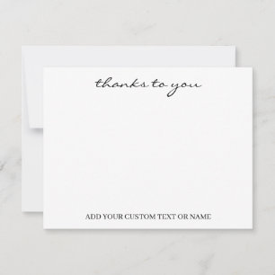 White Minimalist   Modern Typography Thank You Card