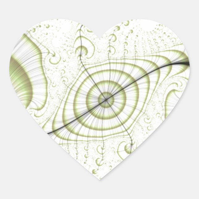 White minimalist ornate design gifts accessories heart sticker (Front)