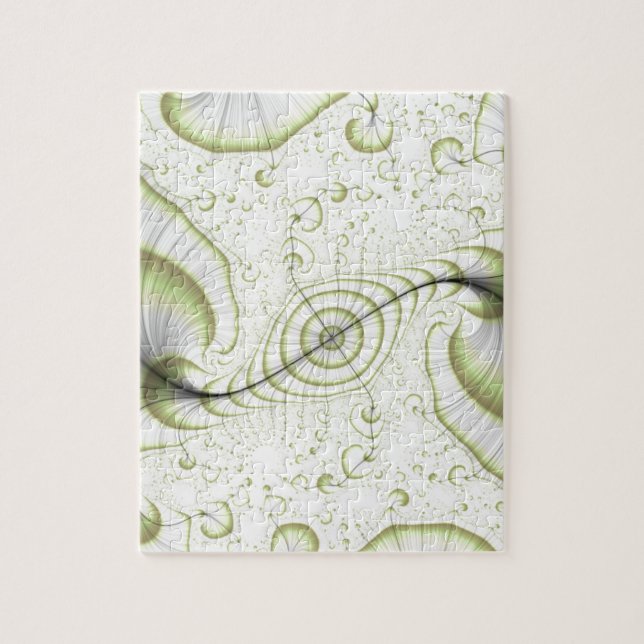 White minimalist ornate design gifts accessories jigsaw puzzle (Vertical)