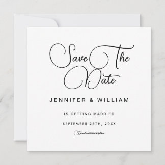 White Minimalist Simple Elegant Modern  Save The Date