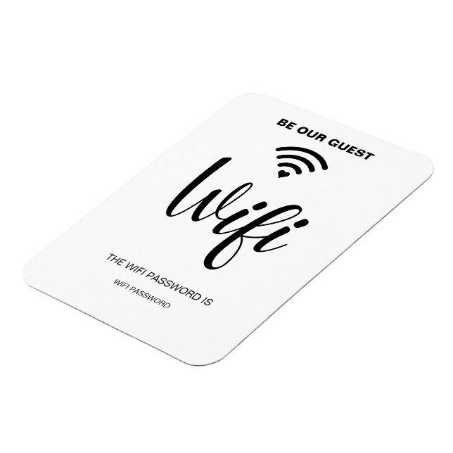 White Minimalist Simple Wifi Password Magnet (Left Side)