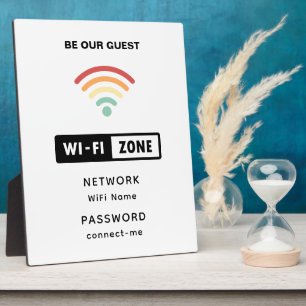 White Minimalist Simple Wifi Password Plaque