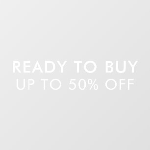 White Minimalist Store Sale Discount Window Cling