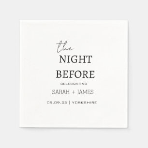 White Minimalist The Night Before Wedding  Napkin