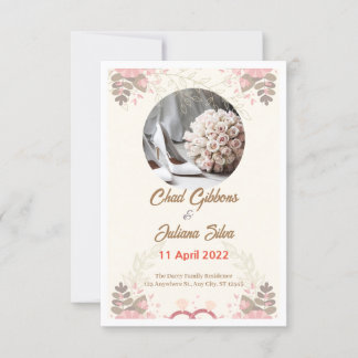 White Minimalist Wedding Invitation