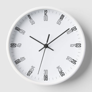 White Minimalist with Unique Numeric Dial - Modern Clock