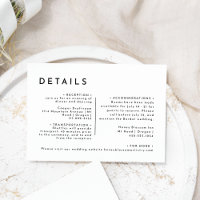 White Modern Bold Wedding Details