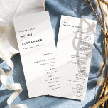 White Modern Bold Wedding Flat Program<br><div class="desc">Introducing our White Modern Bold Wedding Flat Program design, a true representation of modern minimalism and elegance. With its unique blend of creative and chic design elements, this design is perfect for those seeking a polished and bold aesthetic on their special day. Our chic off-set typography adds a touch of...</div>