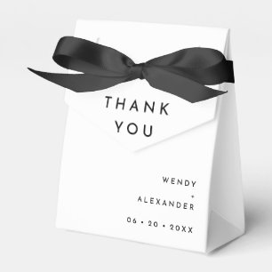 White Modern Bold Wedding Thank You Favor Box