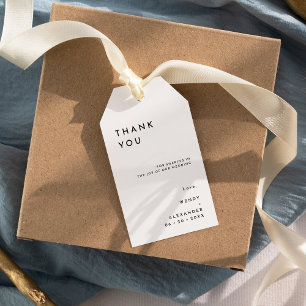 White Modern Bold Wedding Thank You Gift Tags
