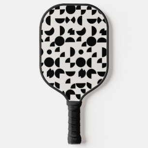 White Modern Elegant Geometric Tribal Pickleball Paddle