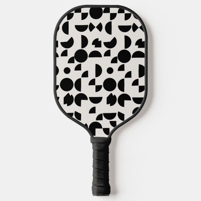 White Modern Elegant Geometric Tribal Pickleball Paddle (Front)