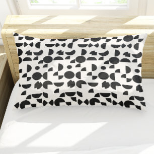 White Modern Elegant Geometric Tribal Pillowcase