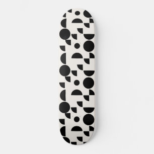 White Modern Elegant Geometric Tribal Skateboard