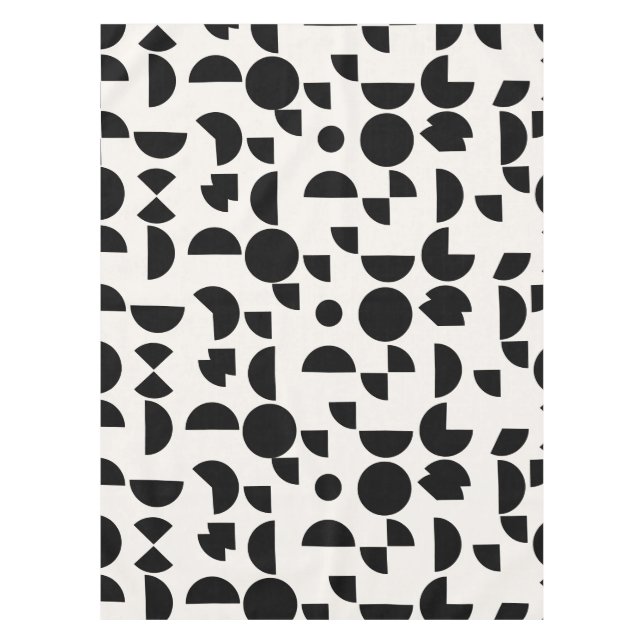 White Modern Elegant Geometric Tribal Tablecloth (Front)