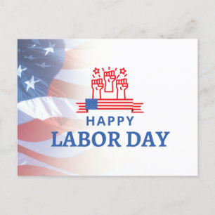 White Modern happy Labour Day Postcard