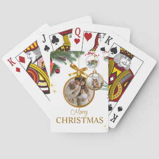 White Modern Merry Christmas Best Classic Playing Cards