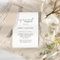 White Modern Script Engagement Party