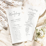 White Modern Script Wedding Flat Program<br><div class="desc">Introducing our White Modern Script Wedding Flat Program design, where modern minimalism meets the artistry of calligraphy. This curated aesthetic brings an air of sophistication to your special day- with a twist of boho, casual charm. The combination of simple typography with a stylish script font adds a unique personality to...</div>