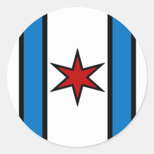 White Modern Shield Circle Sticker