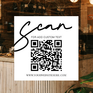 White Modern Simple Promotional Business QR Code Window Cling