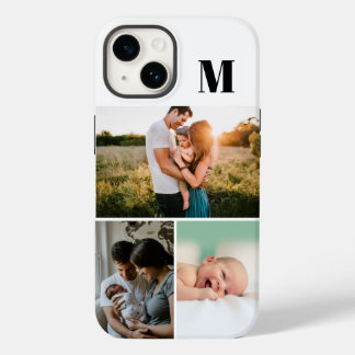 White Monogram 3 Photo collage Case-Mate iPhone 14 Case