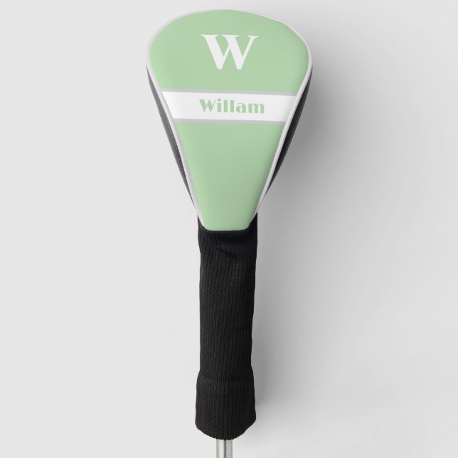 White Monogram Name Golf Head Cover (Front)