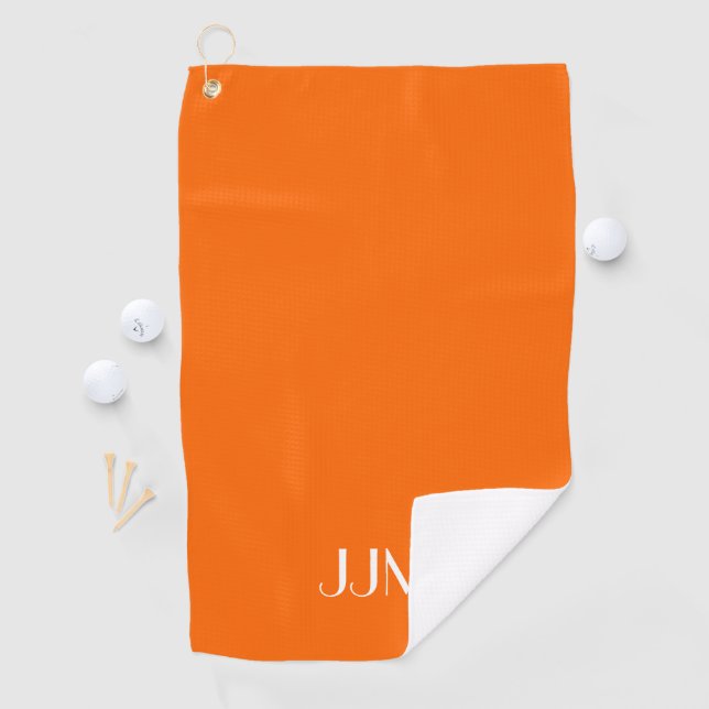 White Monogram on Orange Golf Towel (InSitu)