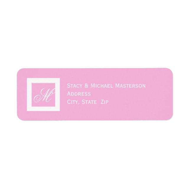 White Monogram on Pink Wedding (Front)