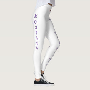 White Montana Bitterroot State Flower Leggings