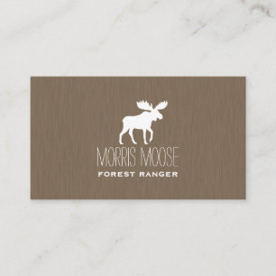 White Moose Silhouette   Simple Modern Business Card