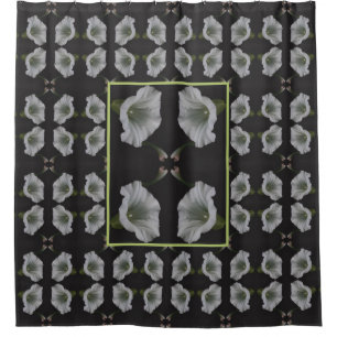White Morning Glory Flower Abstract Pattern   