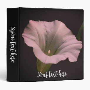White Morning Glory Flower Personalized Binder