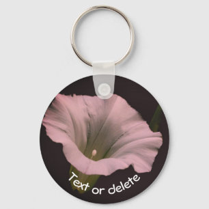 White Morning Glory Flower Personalized Keychain