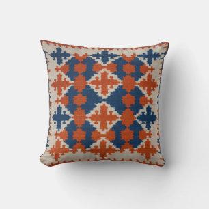 White Moroccan Kilim Pillows: Timeless Elegance Throw Pillow