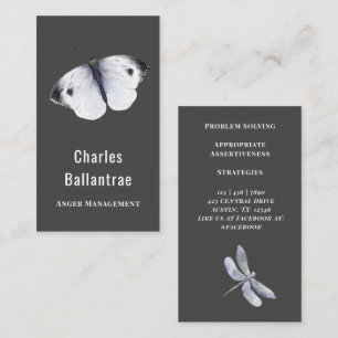 White Moth Anger Management Business Card